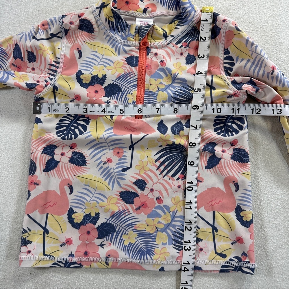 Ruffle Butts Tropical Flamingo Swim Rashguard - Picture 3 of 8